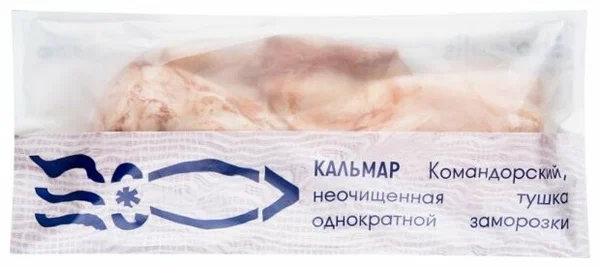 Кальмар Borealis (БОРЕАЛИС) командорский тушка без кожи свежемороженый 500г